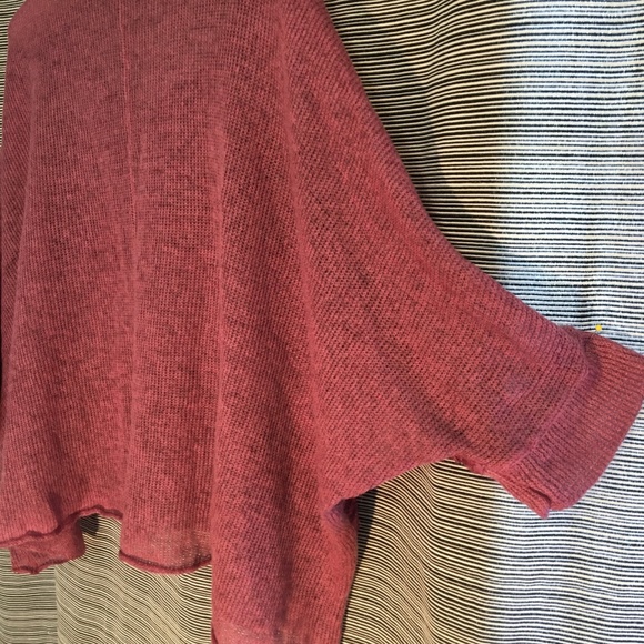 Italian Knit Mohair Sweater in Rose color with Lace Inset and Dolman Sleeve - Picture 6 of 8